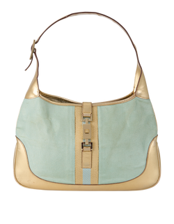 Vintage Metallic Jackie Hobo, Canvas, Blue/Gold, 001 3306, 2*